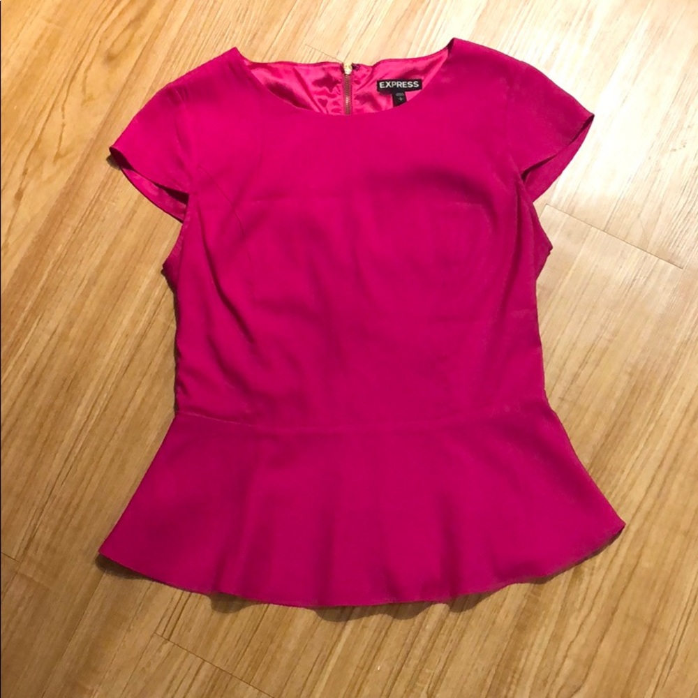Express Pink Peplum Top